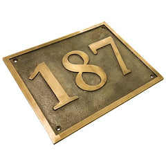 Engraved Brass House Sign – Rectangular Design by PorthoMall