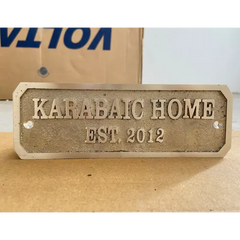 Engraved Brass House Name Sign
