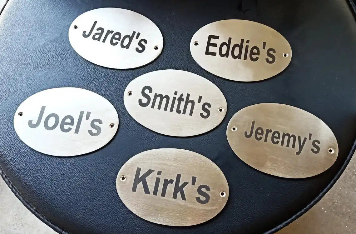 Engraved Brass Plates, custom engraved with your name and address
