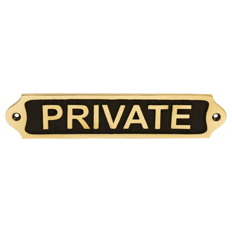 Private brass door sign black finish