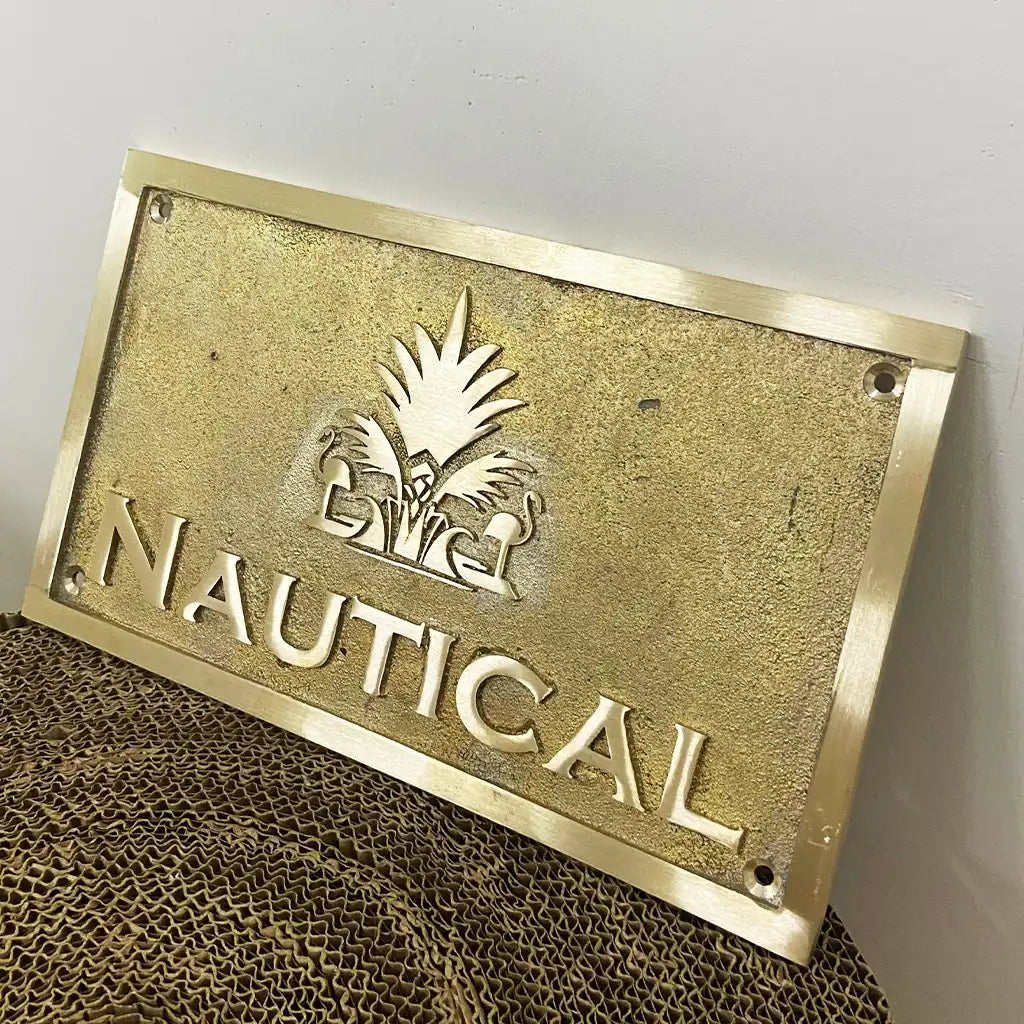 Solid brass address sign custom made |  Weatherproof brass plaque for home entrance