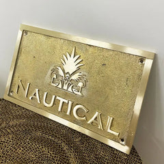 Solid brass address sign custom made |  Weatherproof brass plaque for home entrance