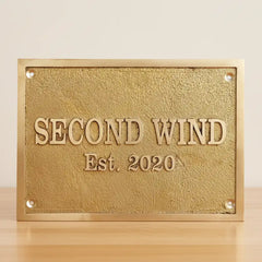 Custom brass address plate | Brass plaque engraved for home