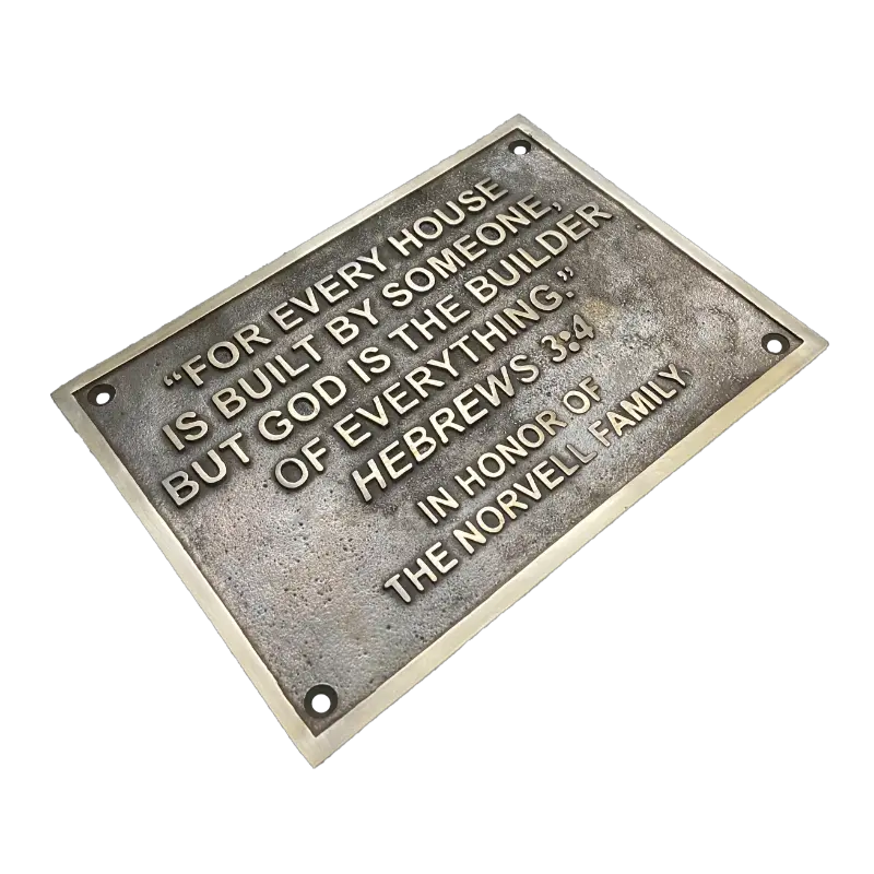 Personalized bronze brass address plaque