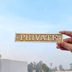 Premium brass door nameplate private | Brass sign for office private door