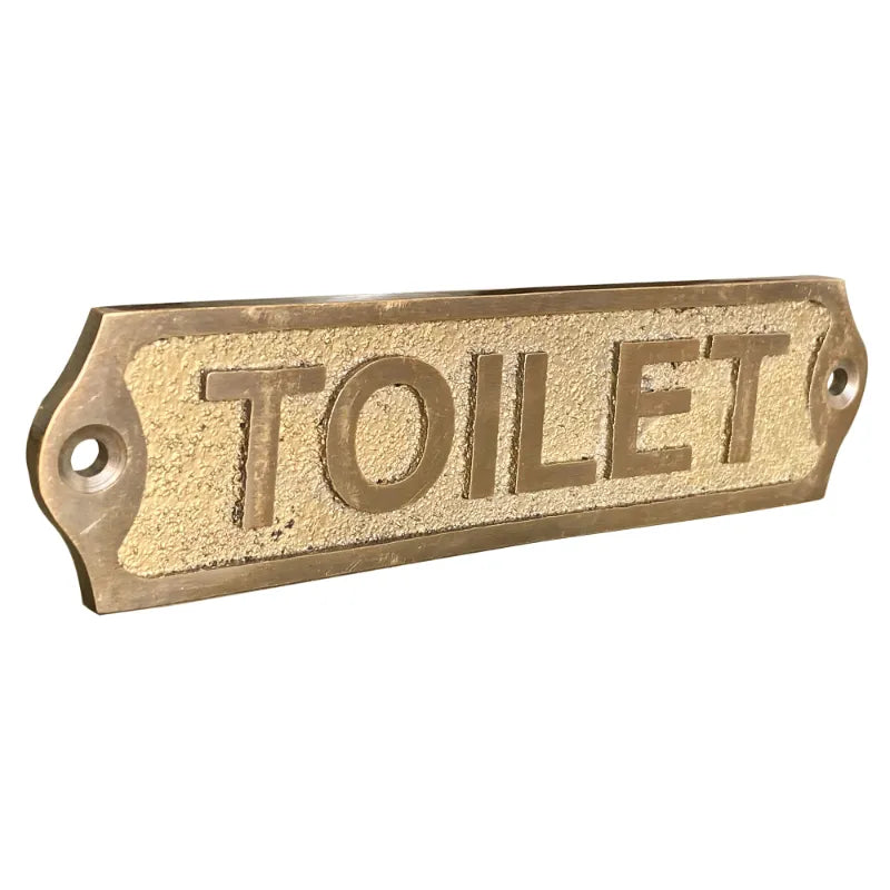 Engraved brass toilet sign