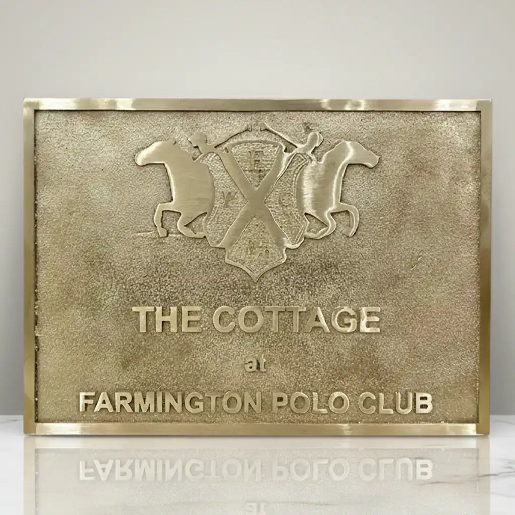 Custom brass address and name wall plaque | Solid brass name plaque for home or office