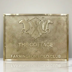 Custom brass address and name wall plaque | Solid brass name plaque for home or office