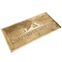Antique brass commemorative plaque