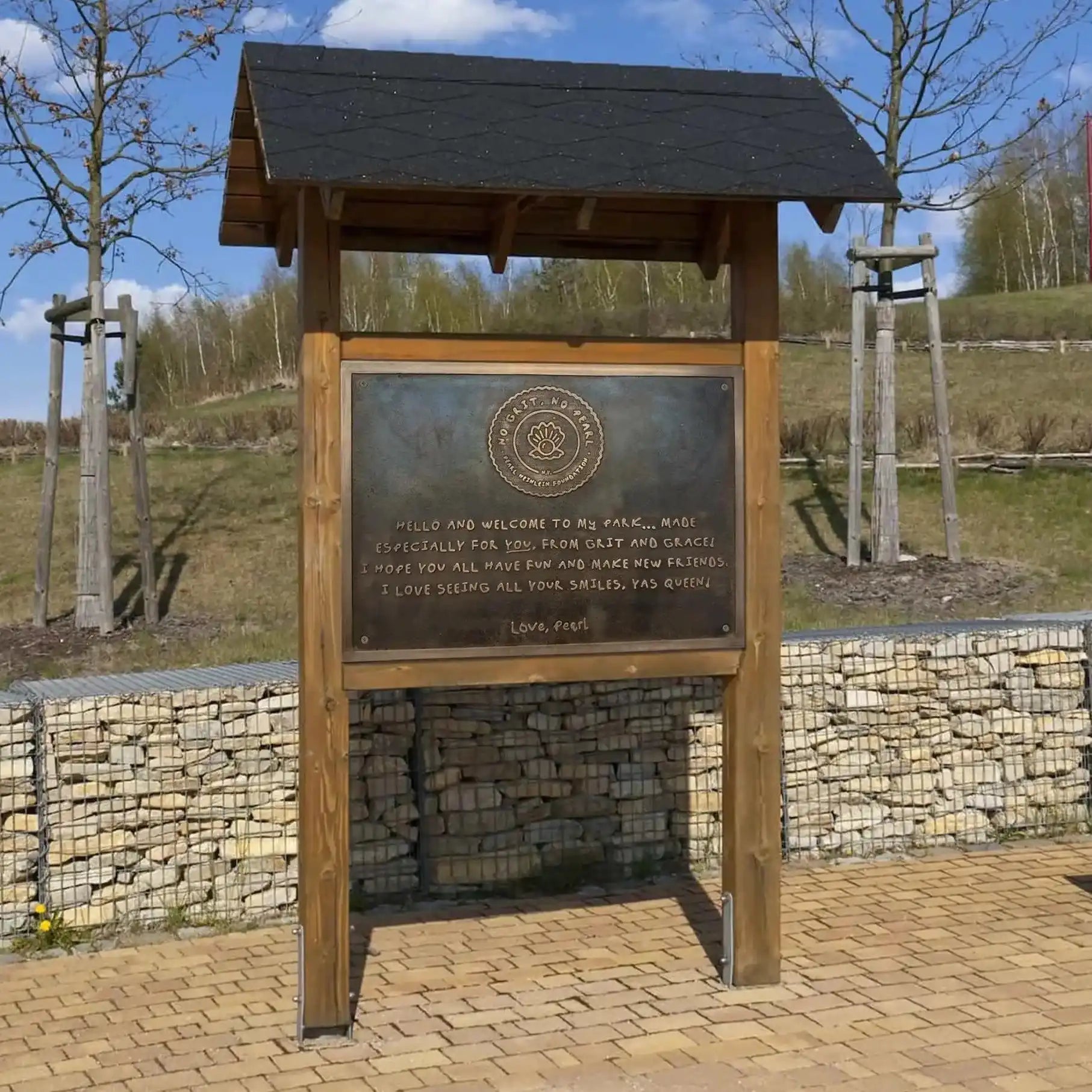 Personalized commemorative brass plate | Antique style donor plaque for institutions