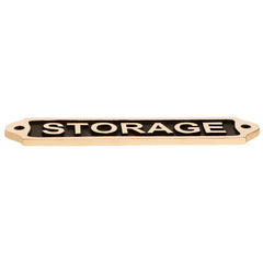 Black brass storage room plaque