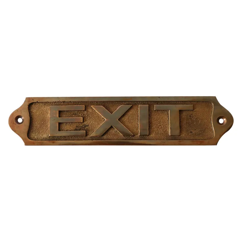 Exit Brass Door Sign - engraved door plaque