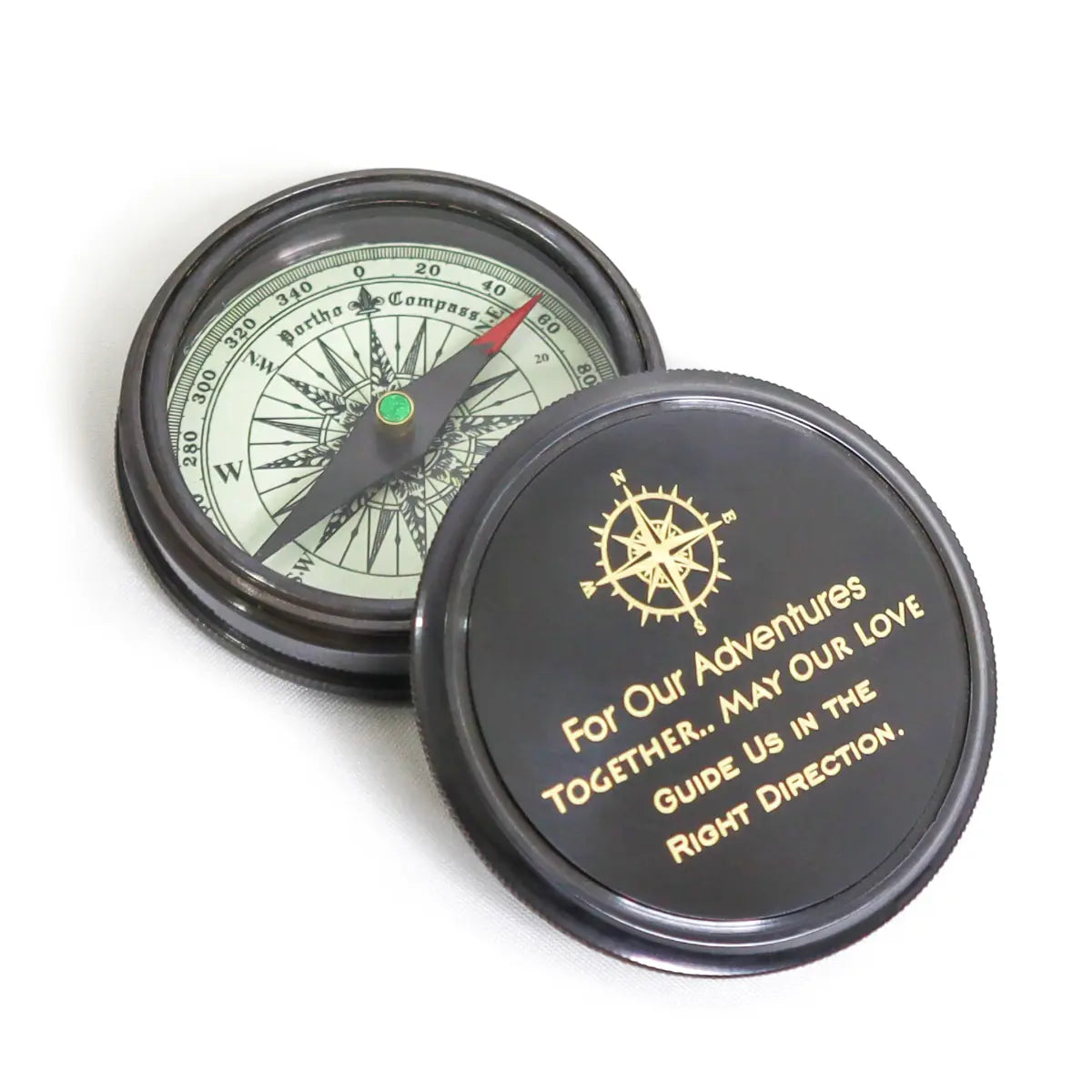 For Our Adventure Together Brass Compass BC114