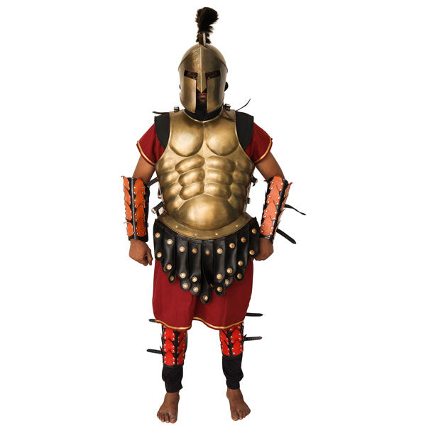Traje de armadura de cuero con armadura de metal Sparta LFBA09