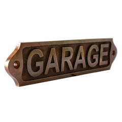 Plaque de garage en laiton 22x5 cm