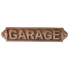 Garage Brass Door Sign