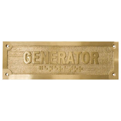Generator Brass Plaque Plate GBP142