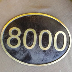 Weatherproof oval brass address plaque