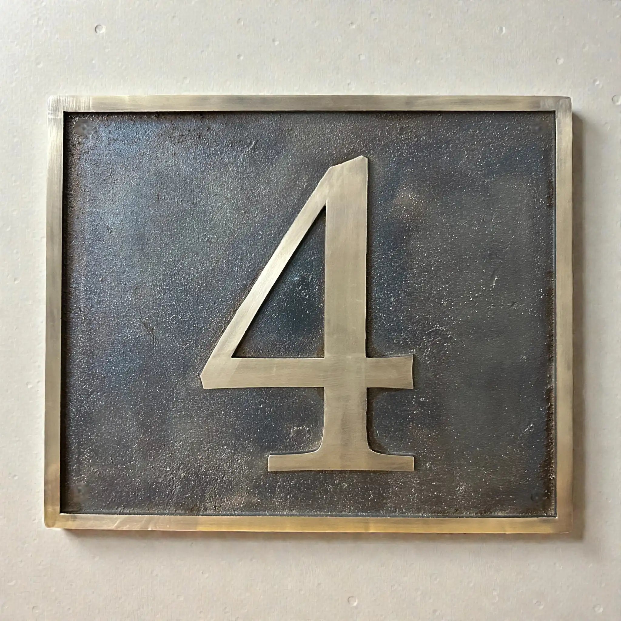 Antique Brass Address Plaque – Custom Home Number Plate