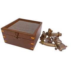 Brass Sextant with Wooden Box BS09