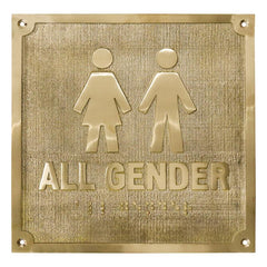 Ladies Gents All Gender Brass Plaque Plate LGABP137