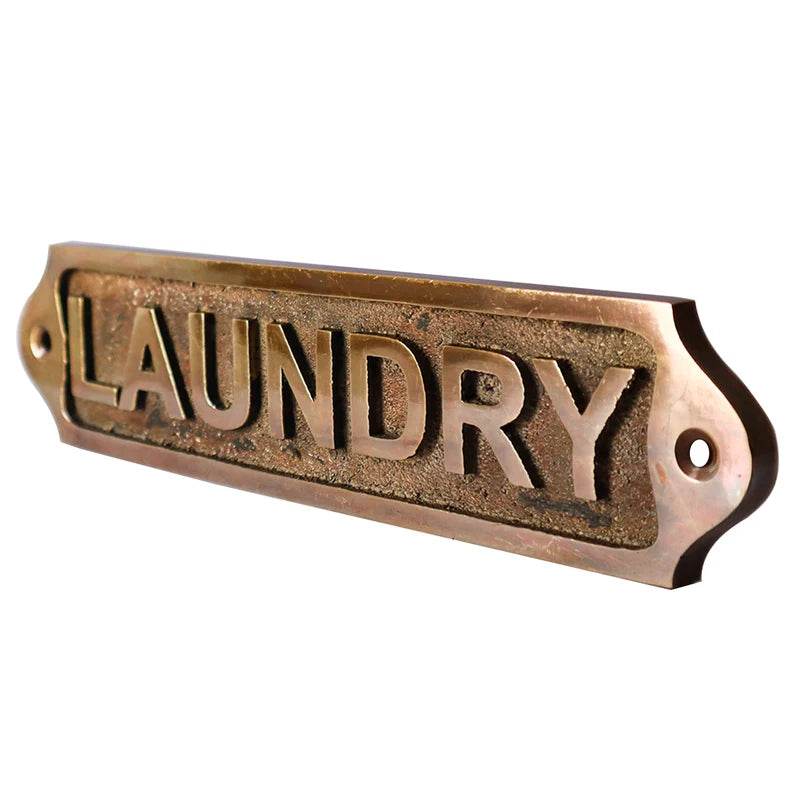 Laundry Brass Door Sign