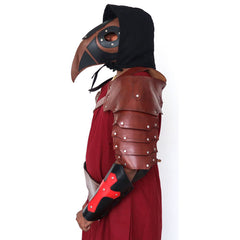 Leather Armor Suit with Pauldron Shoulder and Leather Mask LFBA08