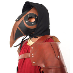 Leather Armor Suit with Pauldron Shoulder and Leather Mask LFBA08