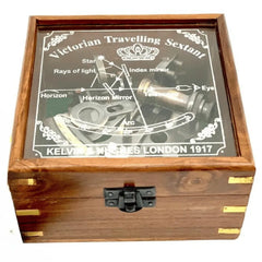 Brass Sextant with Wooden Box BS011