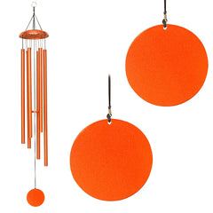 Orange wind chime and sails on a white background