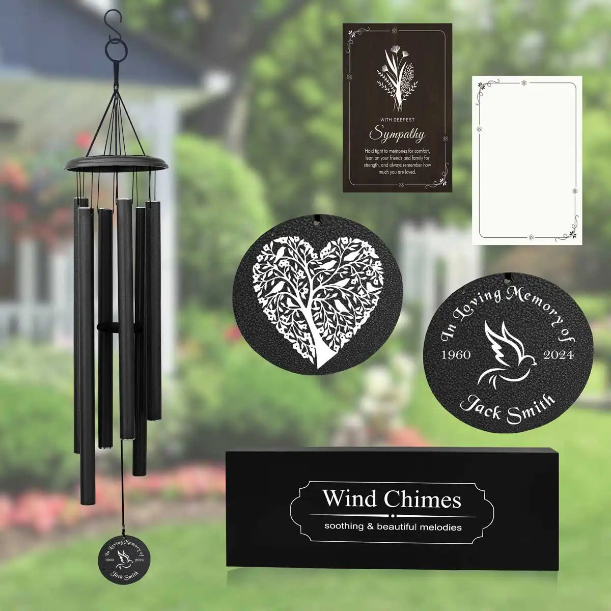 black Memorial Wind Chime