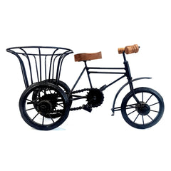 Metal Cycle Rickshaw Showpiece Flower Pot SPCR03