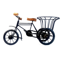 Metal Cycle Rickshaw Showpiece Flower Pot SPCR03