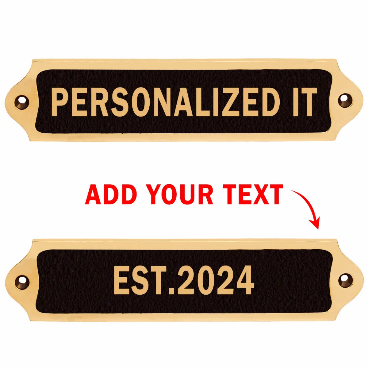 Engraved Black Brass House Number Sign