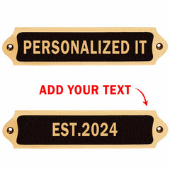 Engraved Black Brass House Number Sign