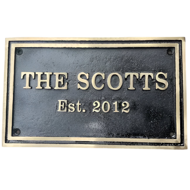 Silver Finish Brass Address Plate Engraved