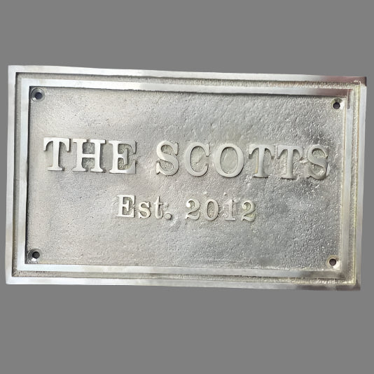 Engraved Brass Address Sign Modern Finish