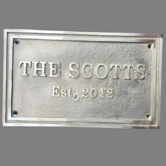 Engraved Brass Address Sign Modern Finish