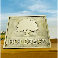 Outdoor brass tree sign
