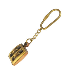 Nautical Pulley Brass Key Ring Keychain NPK49