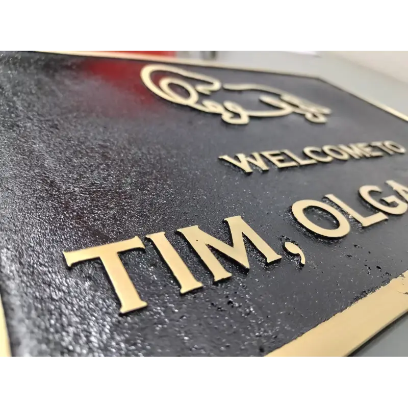 Engraved Black Surface Brass Plaque