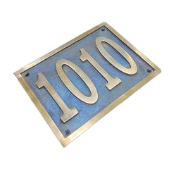 Placa de número de dirección de casa con pátina de bronce aceitado ORBPP01