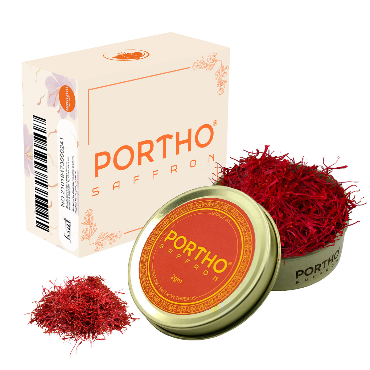 PORTHO Superior Saffron Threads 2 Gram Super Negin Premium Spice