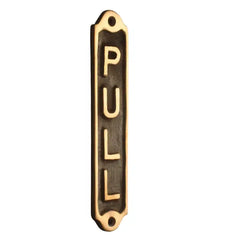 'PUSH' Brass Door Sign- 22x5cm Black Finish