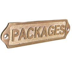 Packages Brass Door Sign