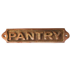 Pantry Brass Door Sign