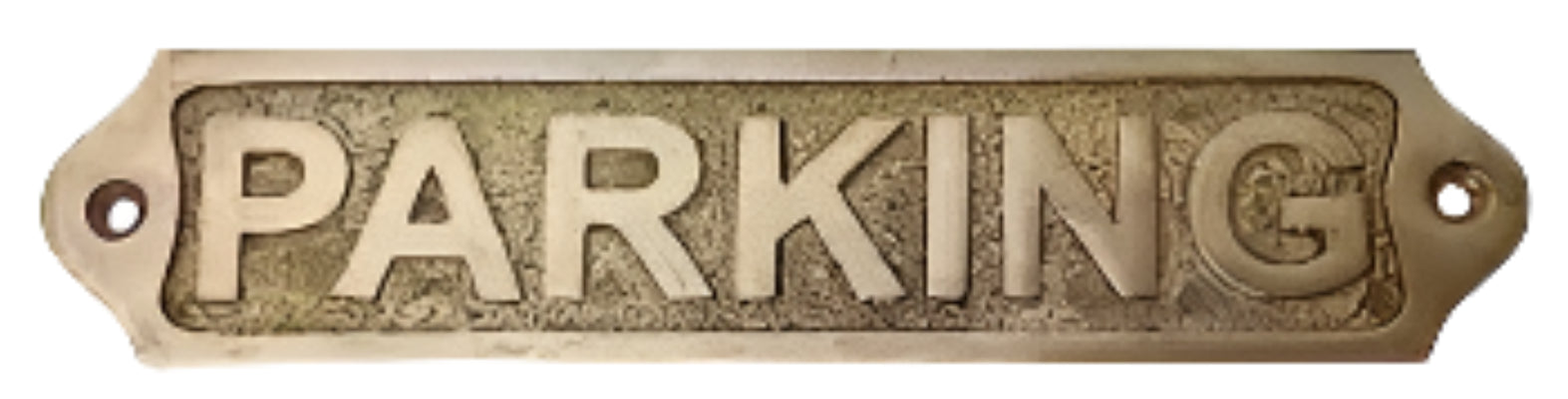 Parking brass door sign