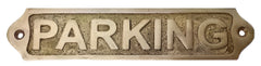 Parking brass door sign