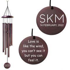 Campana de viento personalizada del Día de San Valentín para parejas WCP016 