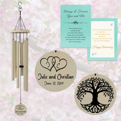 Personalised Wind Chimes for Couples WCP11